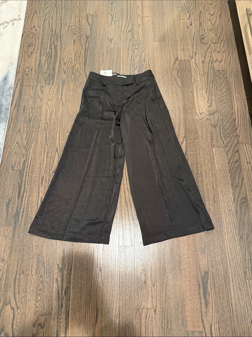 NWT SOLID AND STRIPES EVE WIDE LEG SATIN PANTS